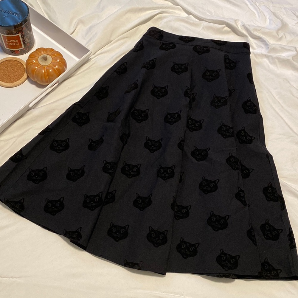 Mattie Velvet Cat Swing Skirt / Collectif x ModCloth